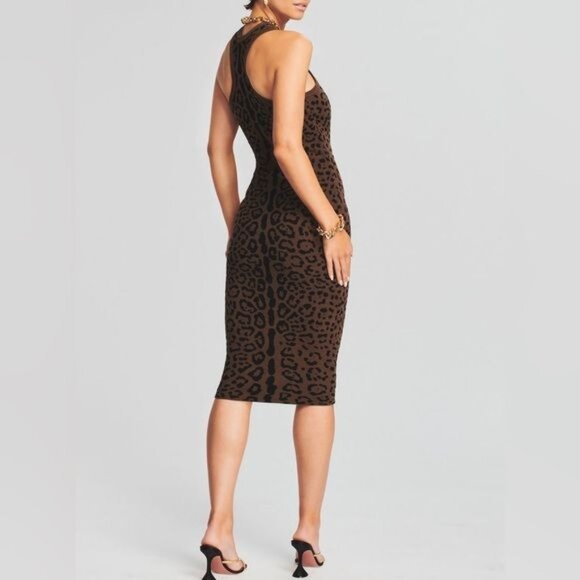 Ser.O.Ya Sabine Ultra Soft Plush Cheetah Racerback Midi Dress XL NWT - Picture 3 of 13